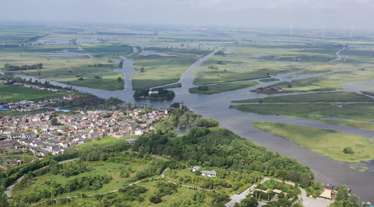 江苏建湖县九龙口景区夏季风光视频