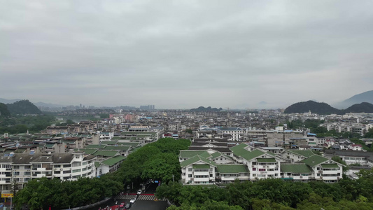 航拍烟雨迷雾桂林风光视频