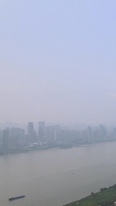 航拍风光城市武汉地标金融中心长江江景风景城市素材城市风光视频