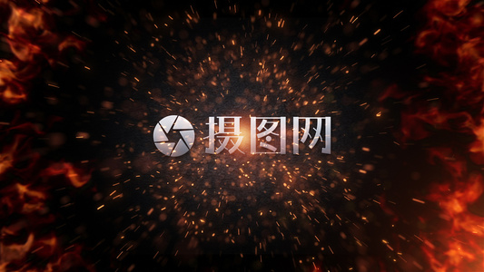 震撼火焰冲击logo演绎AECC2017模板视频