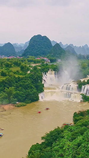 【旅游宣传片】广西航拍德天瀑布合集第一跨国瀑布43秒视频