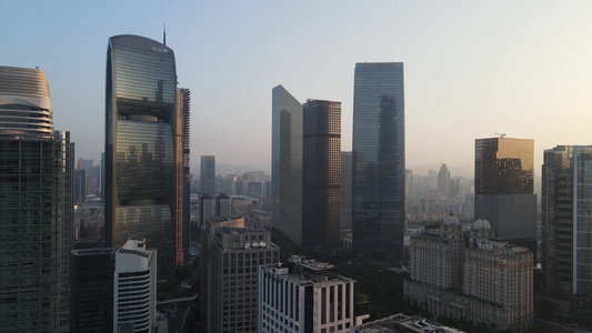 广州珠江新城高楼群航拍视频