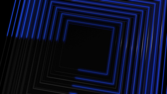 蓝色发光的霓虹灯线抽象技术未来主义运动背景无缝循环视频