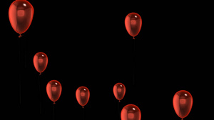 透明通道唯美的红色气球视频素材60秒视频