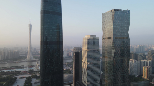 广州珠江新城高楼群航拍视频