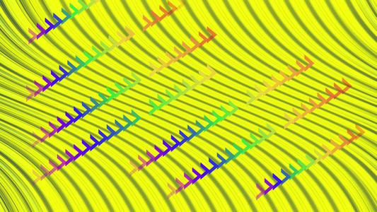 带有移动多色形状的黄色纹理背景视频