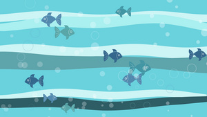 有鱼的海洋背景动画动画4k运动图形19秒视频