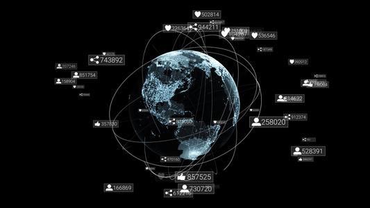 全球环绕地的通信网络 社会符号视频