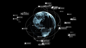 全球环绕地的通信网络 社会符号30秒视频
