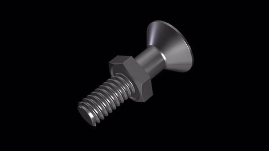 螺丝和螺母紧固螺母和螺栓金属灰色的动画螺丝是有角度视频