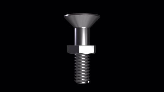 螺丝和螺母紧固螺母和螺栓金属灰色的动画静态垂直螺丝视频