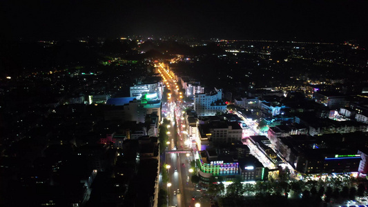 航拍广西桂林夜景桂林旅游视频