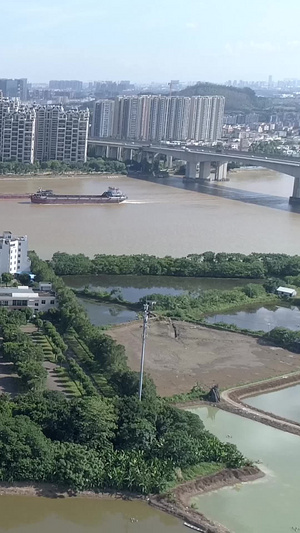 顺德港澳城全景航拍港口运输59秒视频