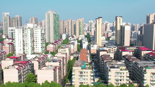 航拍衡阳市太阳广场城市建筑视频