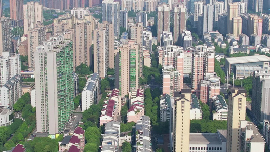 航拍衡阳市太阳广场城市建筑视频