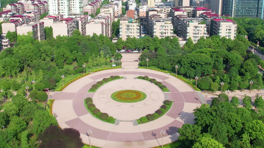 航拍衡阳市太阳广场城市建筑视频