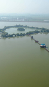 5A安徽阜阳八里河旅游区湖中岛航拍视频旅游目的地视频