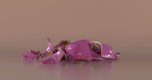 被锤子摧毁的小猪银行3D动画和阿尔法面罩12秒视频