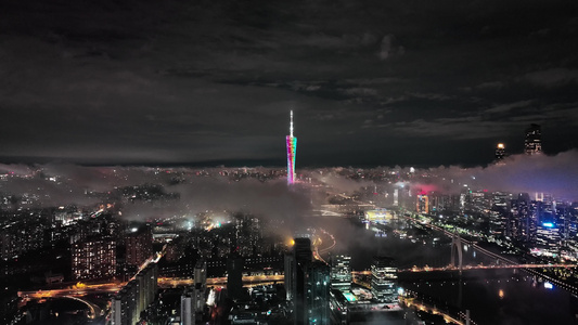 4k广州塔夜景视频