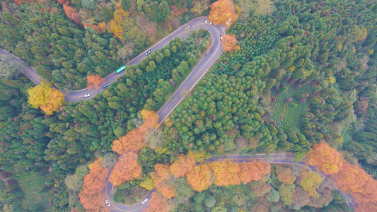 盘山公路空镜头航拍视频[沙石路]视频