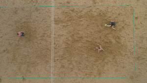 空中垂直自上而下沙滩排球画面17秒视频