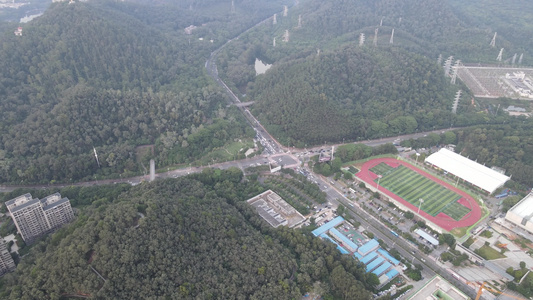 山间道路航拍[两条道路]视频