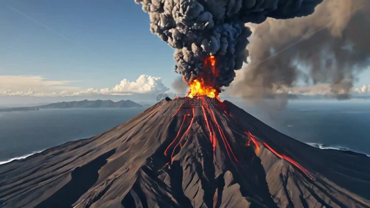 火山喷发燃烧背景视频视频