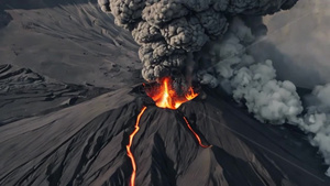 火山喷发爆发背景视频4秒视频