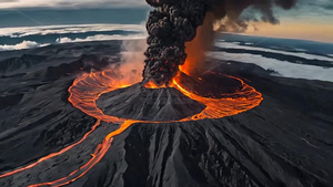 火山喷发4秒视频