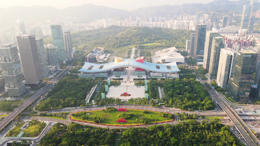 深圳莲花山城市航拍视频