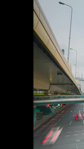 上海延安东路大世界高架立交车流灯光日转夜延时道路公路视频