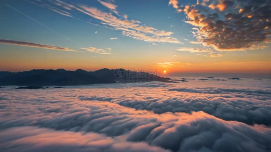 日出山脉云海震撼自然风光视频