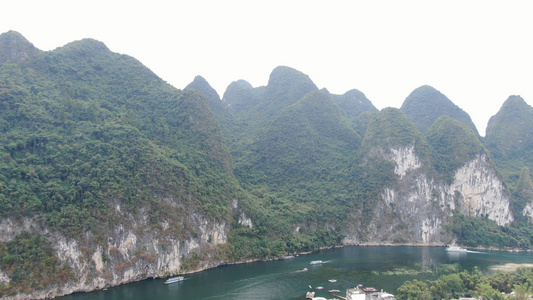 航拍广西桂林山水视频