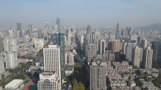航拍江苏南京城市建设地标建筑视频