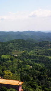 遂宁市旅游景点灵泉寺航拍素古建筑视频