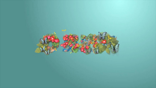 花丛蝴蝶动画开场标志AEcc2015模板视频