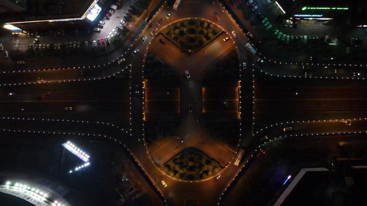 4K航拍城市夜景交通视频视频