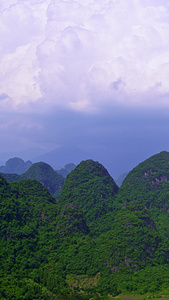 桂林山水天际线航拍天空空镜视频