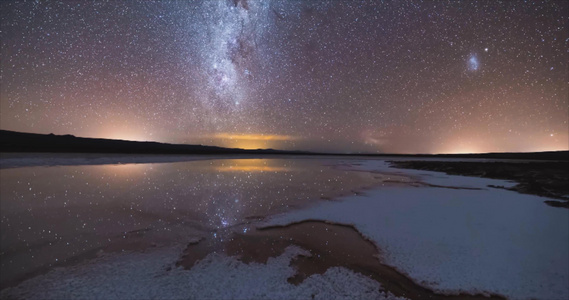 盐湖湖泊星空银河延时视频