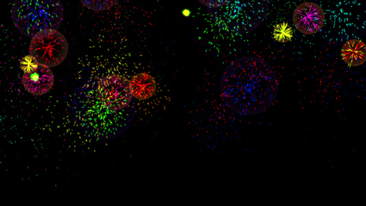彩色烟花粒动画4k视频