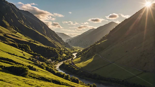 山河自然景色视频