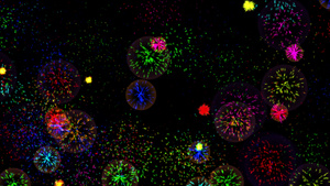 彩色烟花粒动画4k17秒视频