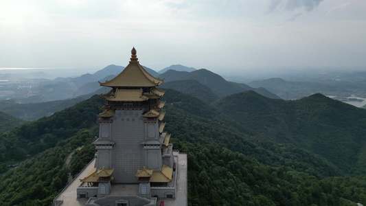 航拍湖北黄石东方山4A景区金顶 视频