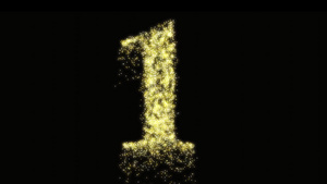 一个带金光亮的烟花概念编号动画片11秒视频