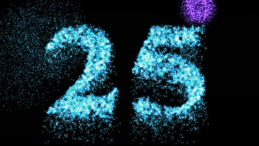 25个有蓝色亮光的烟花概念动画片段视频