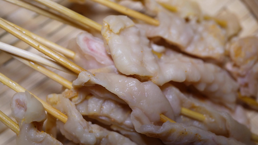 鸡皮串小串肉串钵钵鸡炸串烤串美食视频