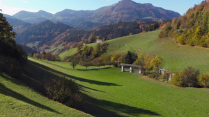 秋天在的美丽和充满活力的绿色农村4k16秒视频