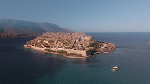 无人机在希腊岛拍摄景观19秒视频