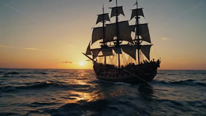 海上远洋帆船4秒视频