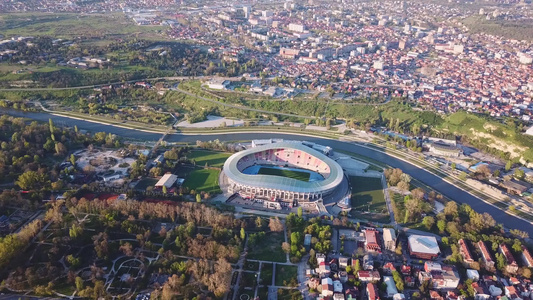 北马塞多尼亚斯科佩耶Skopje的空中画面在世界19视频